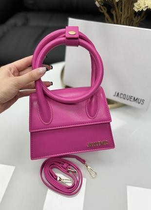 Сумка женская jacquemus  клатч фуксия жакмюс на плечо