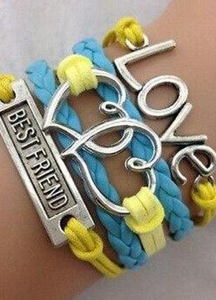 Багатошаровий шкиряно мотузковий браслет, розмір регуляється