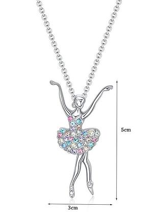 Сріблястий ланцюжок з підвіскою балерини