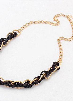 Ожерелье с черным бисером
