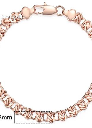 Брендовий позолочений браслет (медичне золото) довжина 17 см, ширина 8 мм