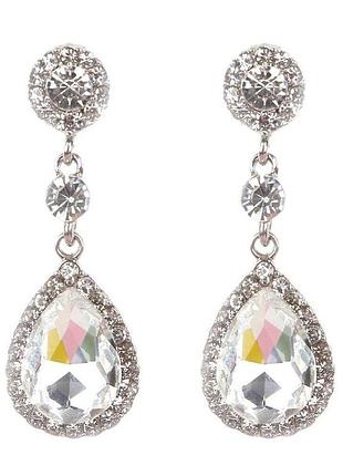 Сріблясті сережки з камінцями