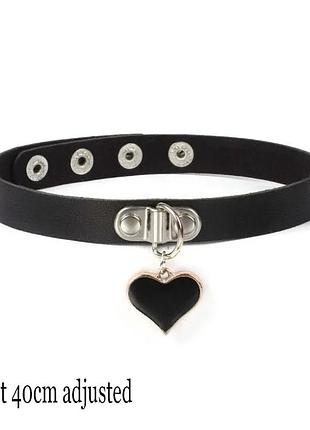 Сексуальний модний готичний чорний чокер, з еко шкіри