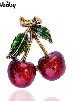 Брошка у вигляді вишень, черешень