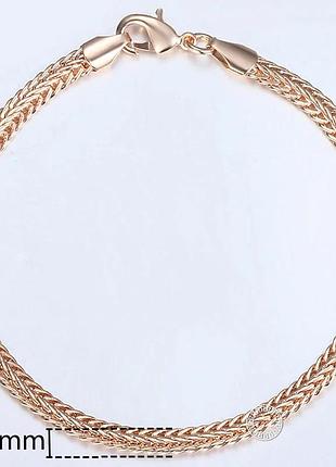 Брендовий позолочений браслет (медичне золото) довжина 20 см ширина 5 мм