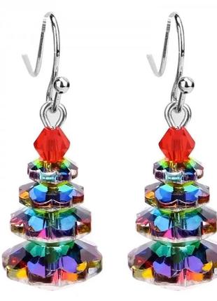 Сріблясті новорічні сережки