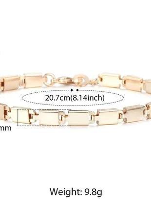 Брендовий позолочений браслет (медичне золото) довжина 20 см ширина 5 мм