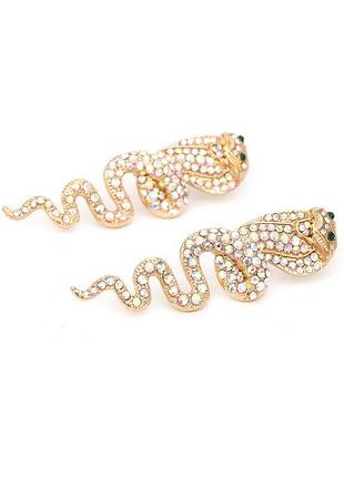 Креативні  милі сережки-гвоздики  кобри2 фото