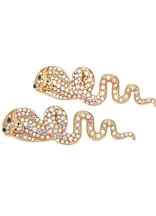 Креативні  милі сережки-гвоздики  кобри3 фото