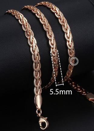 Брендовий ланковий позолочений ланцюжок (медичне золото) довгий 50 см