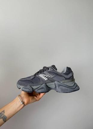 Женские кроссовки new balance 9060 grey/нью беланс темно серые/демисезонные кроссовки на весну, лето, осень10 фото