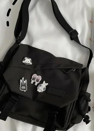 Жіноча нейлонова сумка чорного   кольору