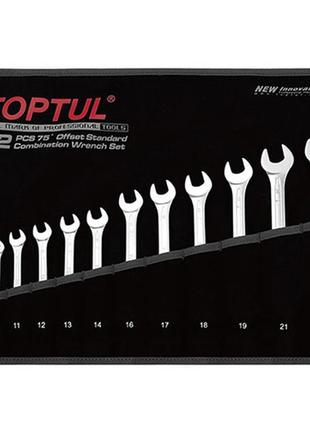 Набір ключів комбінованих (кут 75°) 12шт. 8-22мм (чорний чохол) toptul gpan1201