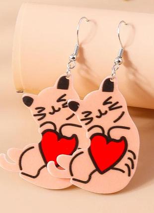 Оригінальні акрілові сережки коти