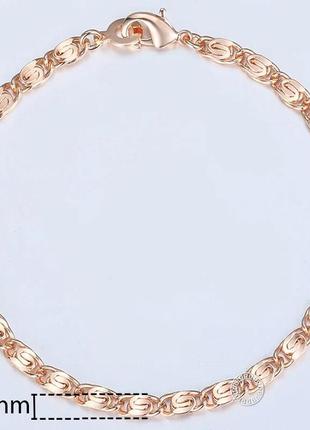 Брендовий позолочений браслет (медичне золото) довжина 20 см ширина 4 мм