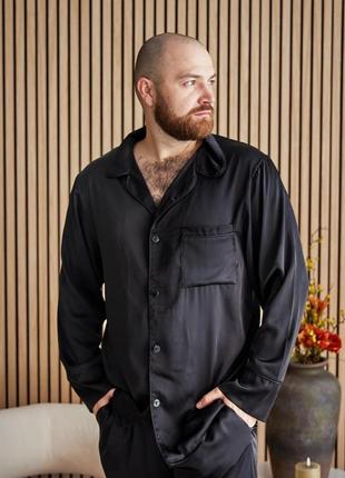Мужская пижама шелковая домашний костюм р.s,m,l,xl