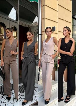 Костюм брючный в стиле old money - жилетка и брюки штаны классические