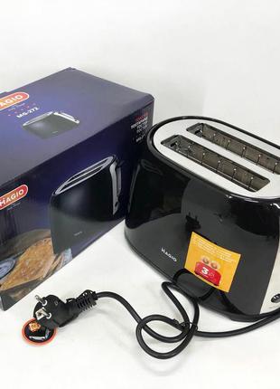 Тостер magio mg-272b, тостер кухонний, тостери для дому, тостерниця, сендвіч-тостери. колір: чорний shop