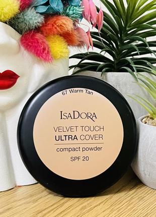 Оригінал пудра для обличчя isadora velvet touch ultra cover compact powder 67 warm tan