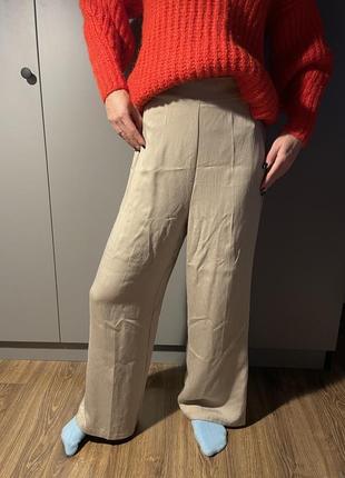 Бежевые штаны / брюки zara