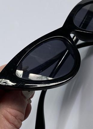 Очки черные солнцезащитные женские стильные винтажные кошачий глаз2 фото