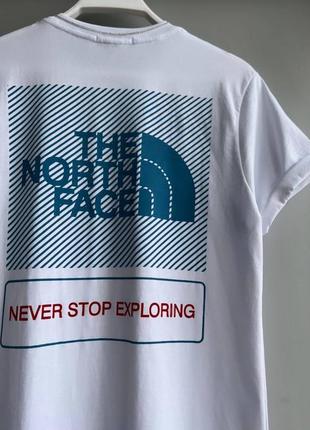 Чоловіча футболка the north face на весну у білому кольорі premium якості, стильна та зручна футболка на кожен день4 фото
