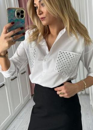 Льняна,лiтня рубашка біла та чорна.