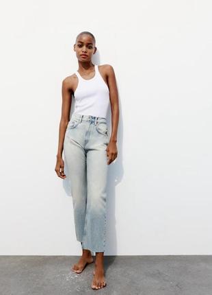 Идеальные голубые серые прямые джинсы высокая посадка прямой крой