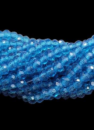 Намистины стекло finding рондель граненка сине-бирюзовый 2 мм вязкая 160 шт