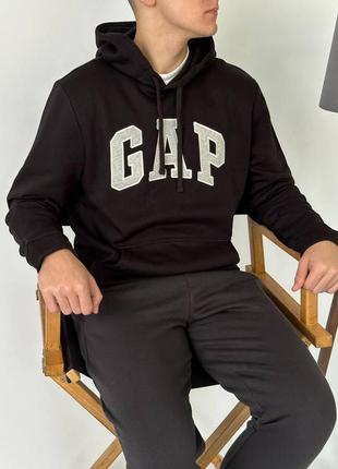 Gap logo fleece pullover hoodie hotsell