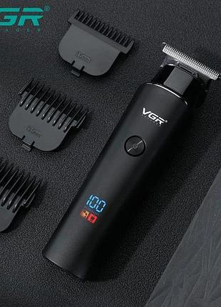 Тример для волосся vgr v-937, з usb-кабелем для зарядки, світлодіодним дисплеєм, 3 насадками shop