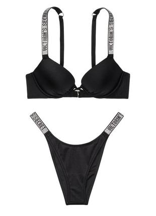 Купальник зі стразами victoria's secret shine strap подвійний пуш найменший розмір +xs,s,m4 фото