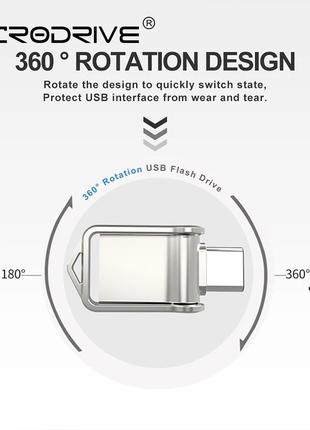 Usb/type-c флешка метал flash drive 64 гб 2.0 abc срібло1 фото