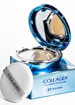 Пудра для обличчя зволожуюча з колагеном enough collagen spf25 № 13 світло-бежевий