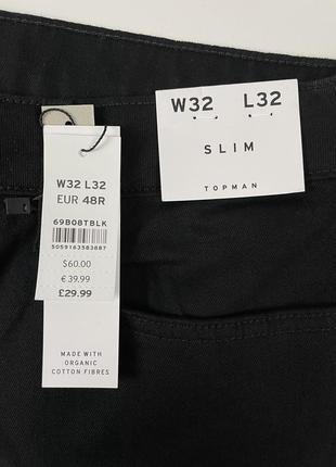 Джинси topman stretch slim чорні завужені чоловічі слім штани брюки6 фото