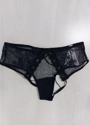Открытые трусики чики victoria's secret с кружевом5 фото