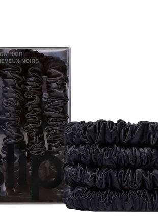 Slip pure silk skinny scrunchies гумка для волосся у кольорі black