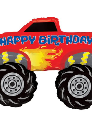 Фигура джип happy birthday красный 75*58 см шарик