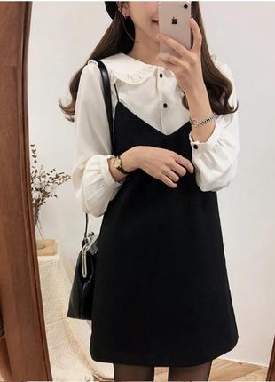 Черное мини платье