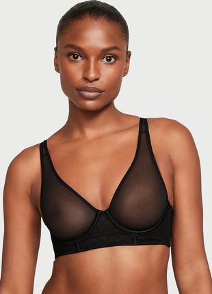 Прозрачный кружевной бюстгальтер victoria's secret