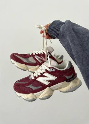 Кросівки new balance 9060 washed burgundy1 фото