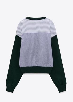 Натуральний костюм zara, світшот і брюки палацо,комбінований(фліс/котон)🔥🔥🔥6 фото