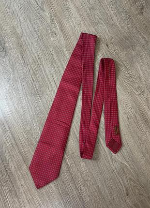 Hermes silk tie монограмний вінтажний галстук краватка2 фото