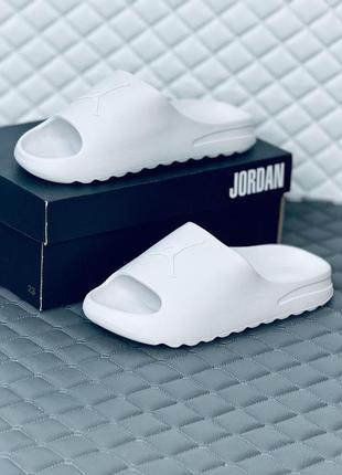 Шлёпки найк jordan all white мужские белые шлёпанцы джордан3 фото