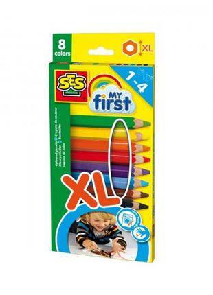 Набір кольорових воскових олівців - веселка (8 кольорів)