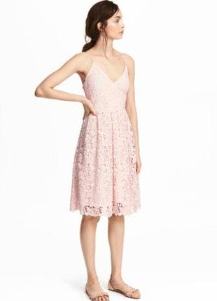 Шикарное кружевное вечернее, выпускное платье, сарафан меди h&amp;m.