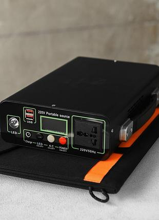Портативная зарядная станция 300w 220v/2xusb с солнечной панелью 45w ep-3018