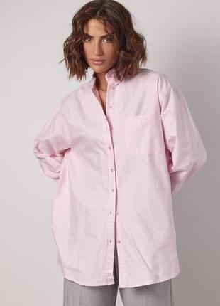 Льняна жіноча сорочка в стилі оверсайз