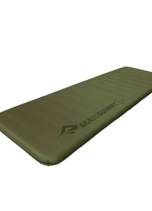 Тактичний військовий килимок самонадувний sea to summit self inflating camp plus mat, rectangular regular wide, moss, 183x64x7.5см