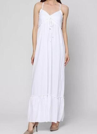 Белый длинный летний сарафан asos.